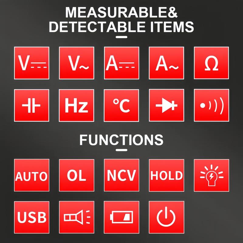 Auto-Ranging True RMS Digital Multimeter 6000 Counts, Portable Voltmeter for Electrical, Automotive & Industrial Work
